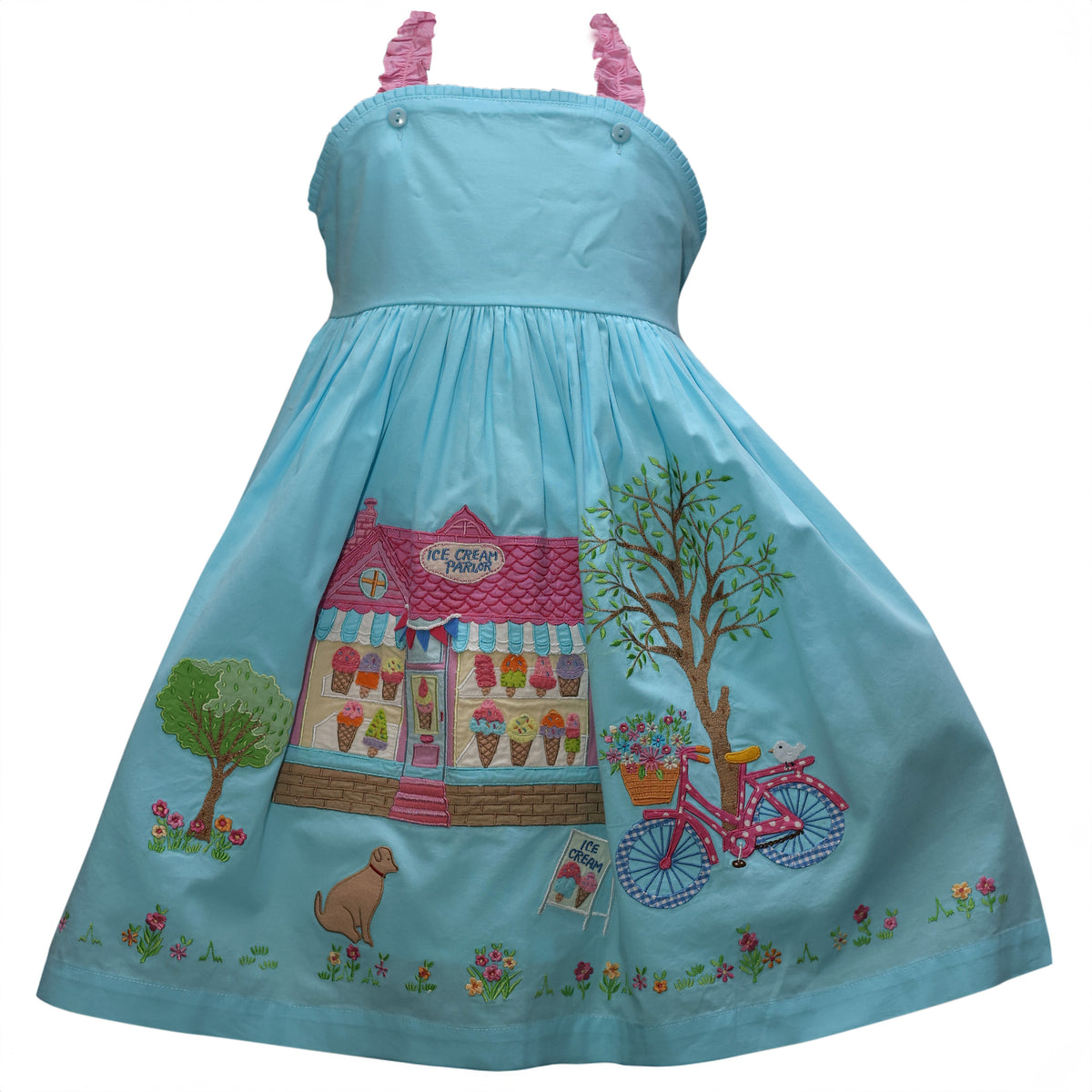 Cotton Kids - Ice Cream Parlor Embroidered Dress Multi / 5