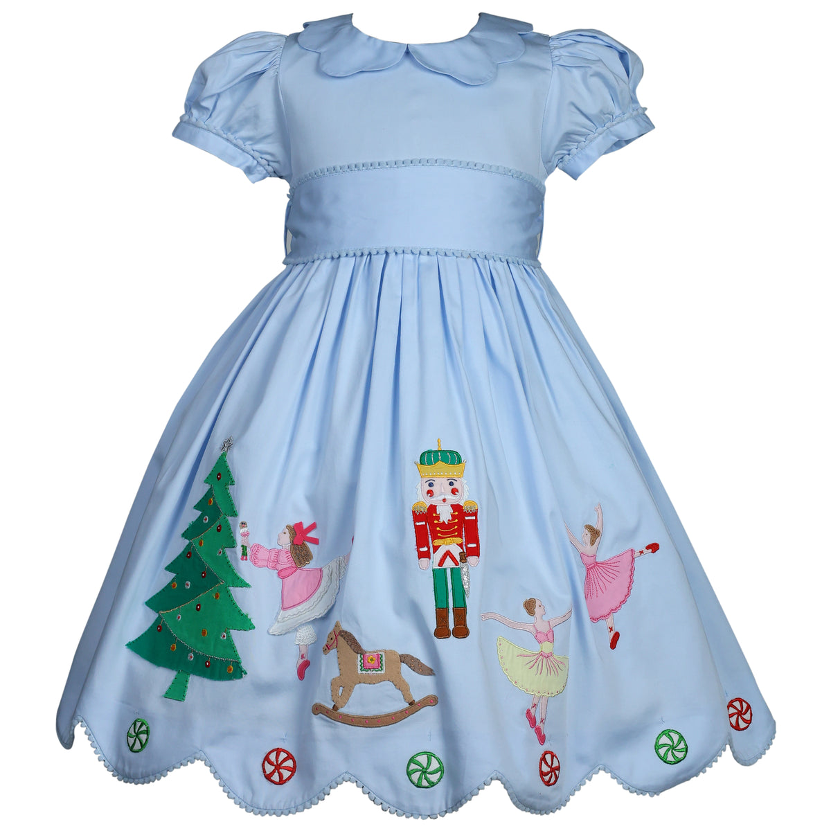Robe De Noël Casse-Noisette Taille 2T - Modèle Fille Beige Sans Manches Fait Main