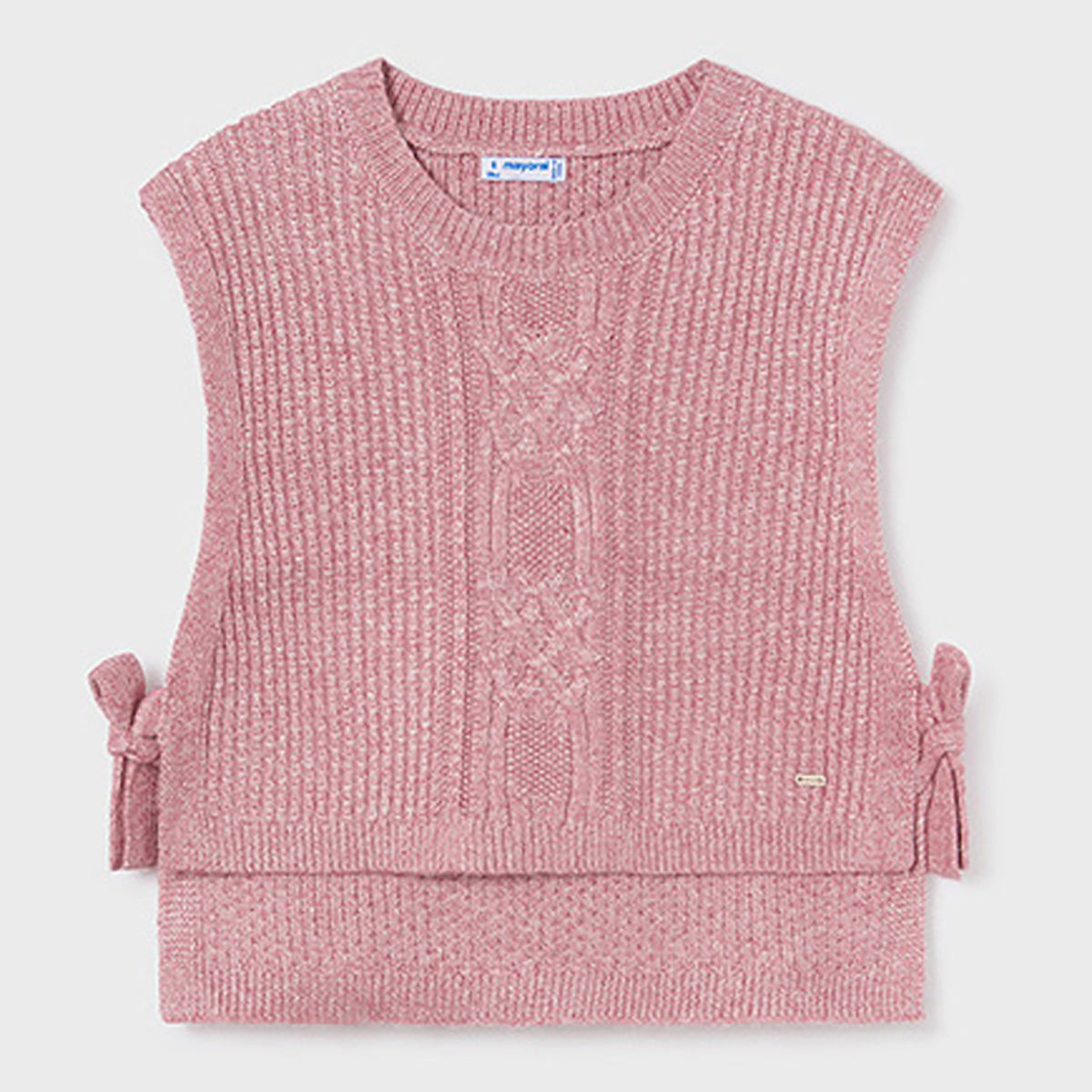 Mayoral - Hi-Lo Sweater Vest w/Side Ties - Pink – Addy's Closet