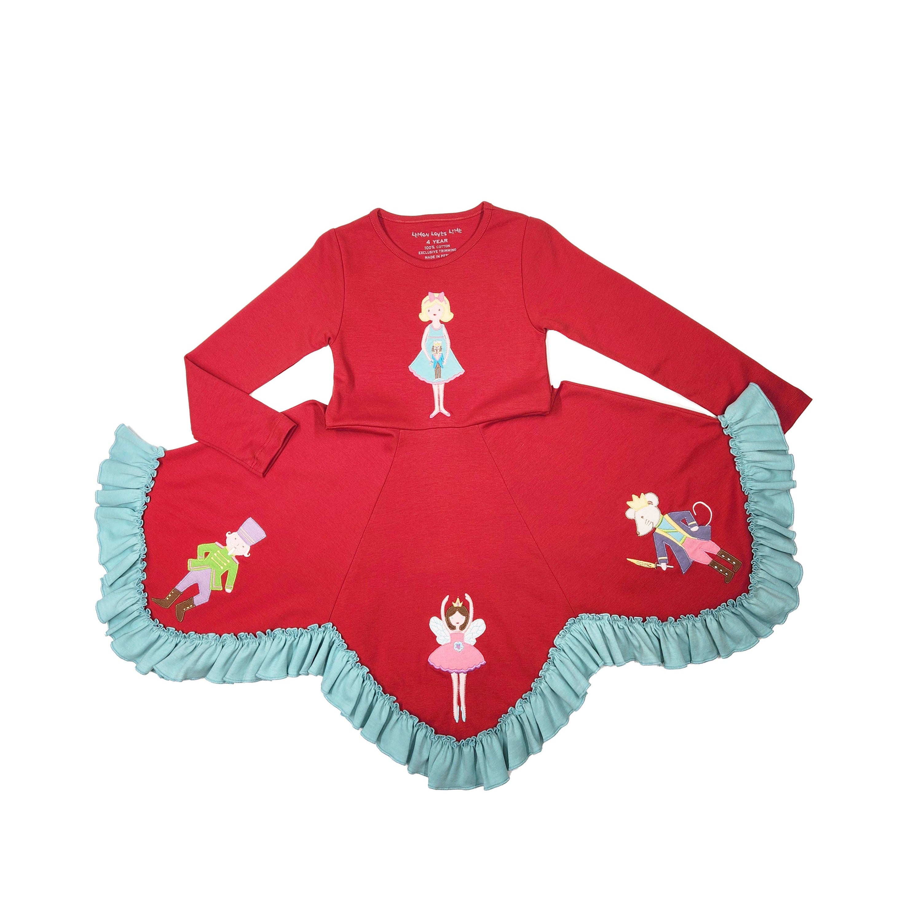 lemon loves lime christmas dress Lemon Loves Lime Red Holiday Christmas Mouse Twirl Ruffle Dress 3 3T 4 Girl